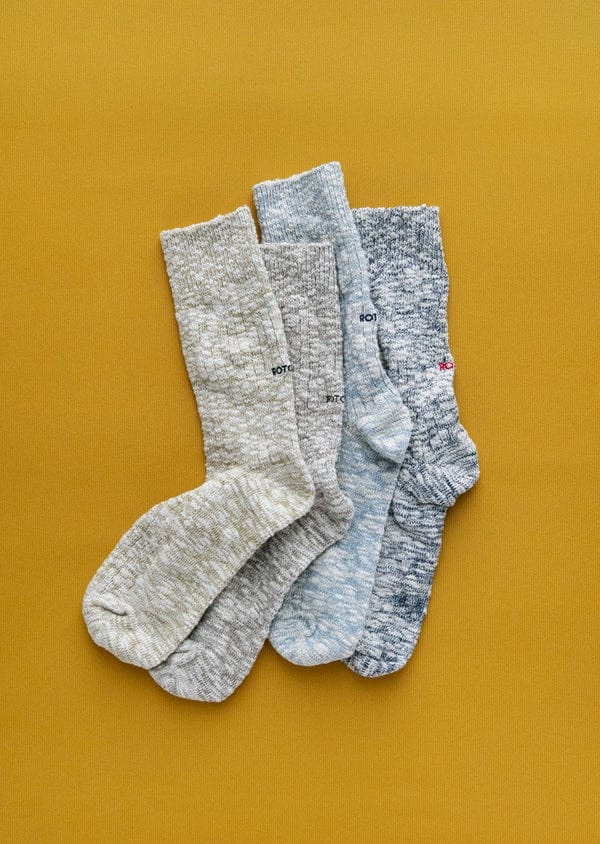 ORGANIC COTTON SLUB CREW SOCKS